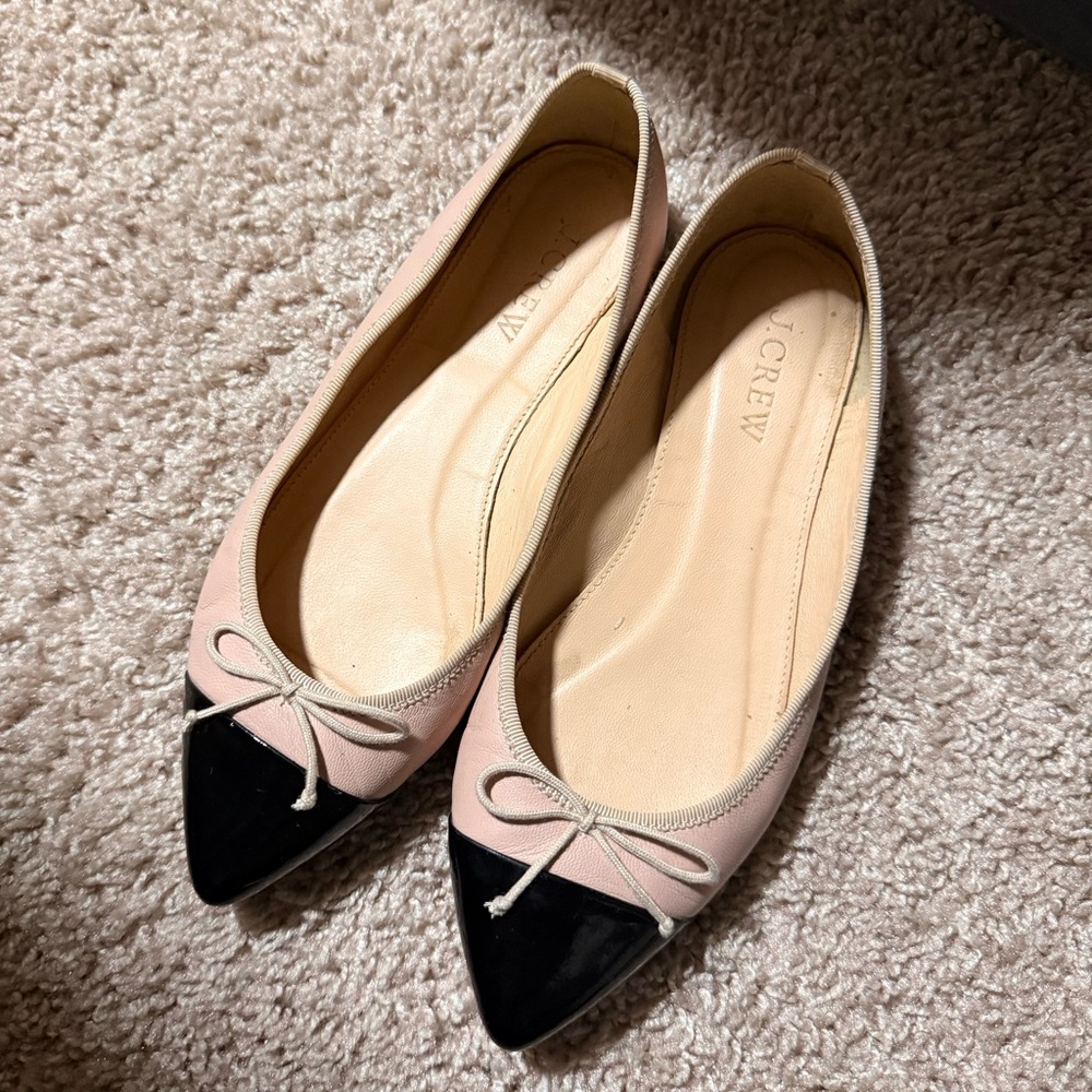 J. Crew Two-Tone Pink and Black Flats